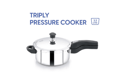 Navarasa Triply Pressure Cooker | Outer Lid | Stainless Steel | 3 L - Induction Compatible | ISI Certified