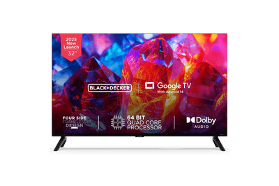 BLACK+DECKER 80 cm (32 inches) A1 Series HD Ready LED Smart Google TV BXTVGU32HD2841ATIN (Black)