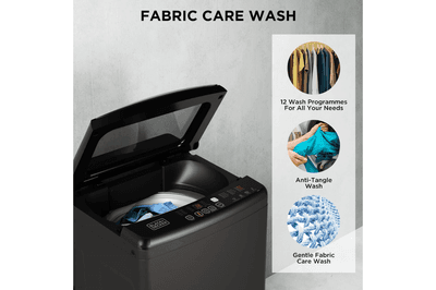 Black+Decker 7.0 Kg 5 Star Fully-Automatic Top Loading Washing Machine(BXWDB21VH70ADIN, Mid Black,12 Wash Programs, In-Built Heater, BLDC Motor)