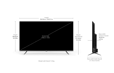 acer 109 cm (43 inches) Super Series 4K Ultra HD Smart QLED Google TV AR43QDXGU2875AT (Black)