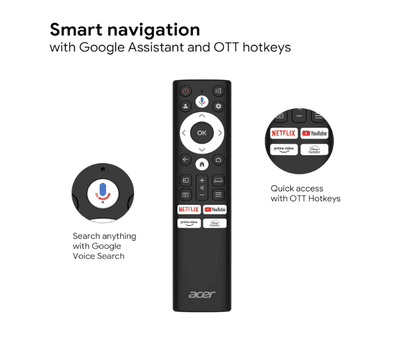 acer 139 cm (55 inches) Advanced I Series 4K Ultra HD Smart LED Google TV AR55GR2851UDFL (Black)
