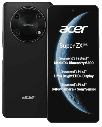 Acer Super ZX 5G (Carbon Black, 128 GB)  (4 GB RAM) (ARSP25MTA14A14128GR)