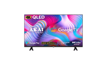 AKAI 50 Inch 4K Ultra HD Smart QLED TV (126 cm) | Atmos Sound | Google TV | 60Hz Refresh Rate | HDR 10 | Bezelless Design Display