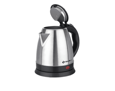 Bajaj KTX 1.5 Litre DLX Electric Kettle | 1350W Kettle With Stainless Steel Body | Cordless Operation | Auto Shut-Off Mechanism | 2-Yr Warranty 【Silver & Black】