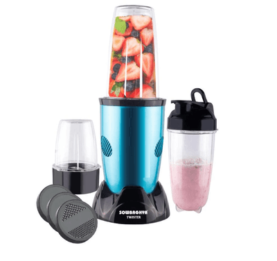 BM01W Sowbaghya Twister Bullet Mixer 450W – Compact Bullet Mixer Grinder with 3 Jars & 2 Blades – Ideal for Smoothies, Juices & More – Nutri Blender Mixer for Kitchen – Power-Packed Meal Prep Solution