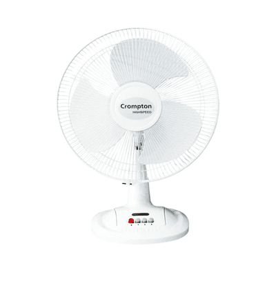  Crompton HISPEED Gale Classic 400 mm Table Fan | Superior Air Delivery | Smooth Oscillation | Easy neck tilt mechanism |2 Year Warranty | KD White( TFHSGALCL16KDW)