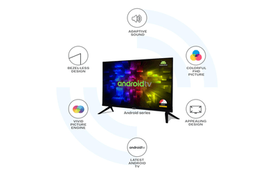 EARTHONIC 43-Inch (109 cm) Full HD Smart Android LED TV | Built-in Wi-Fi 1920x1080 Resolution | Made in India | HDMI, USB (E43FHD9AO Fighter model)
