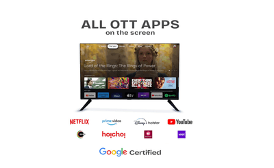 Earthonic Smart TV, HD Resolution, Adaptive sound, Crystal, Processor, HDMI IN 2 E32HD09AO Fighter model 