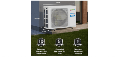 Godrej 2 Ton 3 Star, 4-Way Air Swing, Fixed Speed Split AC (Copper, Anti-Dust Filter, AC 2T SFC 24LTC3-WWR, White)