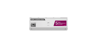 Godrej 1.5 Ton 3 Star, 5 Years Comprehensive Warranty, AI Powered, 5-In-1 Convertible Cooling, Inverter Split AC (Copper, Model, Heavy duty cooling at 52 °C, AC 1.5T TR HIC 18Y3TG WA 3S, White)