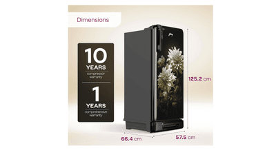 Godrej 194 L 5 Star Auto Defrost Technology | India’s first Direct Cool Refrigerator with Touch Controls on Handle | Direct Cool Single Door Refrigerator (RD EIMPRESS 215EN TDIE MD BM, Midnight Bloom) 52141501SD04115