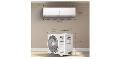 Godrej 2 Ton 3 Star, 5 Years Comprehensive Warranty, 5-In-1 Convertible Cooling, Heavy Duty Cooling At 52°C, Self Clean, Inverter Split AC (Copper, I-Sense Technology, AC 2T EI 24IINV3R32 WWR, White)