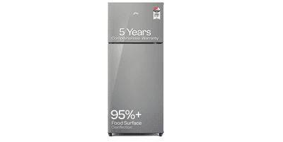  Godrej 238 L Frost Free Double Door 3 Star Refrigerator  with Advanced Inverter and 95%+ Food Surface Disinfection (RT EONALPHA 270BN RI ST GL) 52141501SD03867