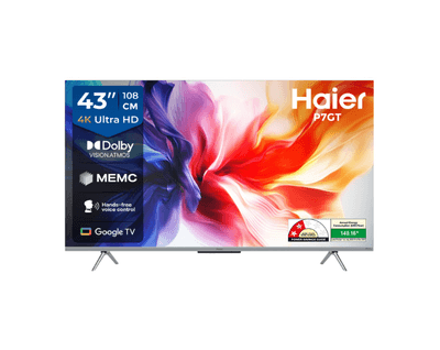 Haier 4K Ultra HD P7GT Series 108cm(43) Smart Google TV With Hands Free voice Control (43P7GT-P)