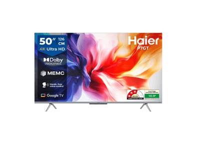 Haier 4K Ultra HD P7GT Series 127cm(50) Smart Google TV With Hands Free voice Control (50P7GT-P)