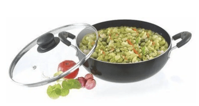DIAMOND Induction base non stick kadai 26 cm Kadhai 26 cm diameter with Lid 2 L capacity.(NS-226)
