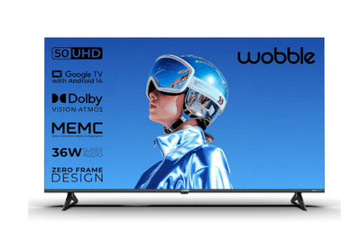 Wobble 127 cm (50 inches) K Series 4K UHD Smart LED TV with Google TV 5.0 (Black) WB50UDAGU2875D25