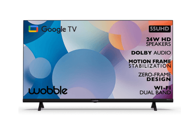 Wobble 139.7 cm (55 inches) UD Series 4K Ultra HD Smart LED Google TV WB55UDAGU2875D25 (Black)