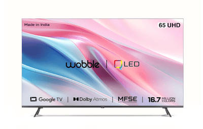 Wobble 163.9 cm (65 inches) Q1 Series 4K UHD Smart QLED TV with Google TV 5.0 (WB65UDAGU2875D25)