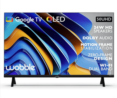 WOBBLE 50 Inch Q1 Series 4K Ultra HD Smart QLED Google TV (WB50QDQGR2851D24)