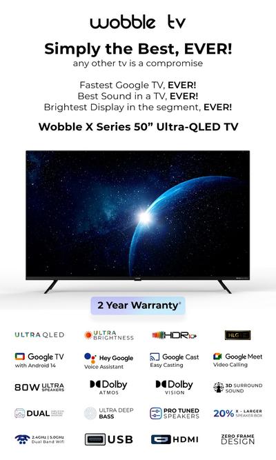 WOBBLE 50 Inch Q1 Series 4K Ultra HD Smart QLED Google TV (WB50QDQGR2851D24)