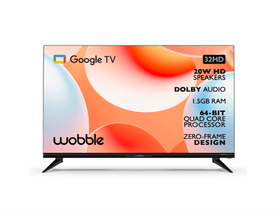 Wobble 80 cm (32 inches) HD Series Ready Smart LED Google TV WB32HDPGU2841BD (Black)