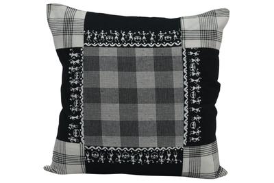 Warli Hand Painted Cushion Cover Checks