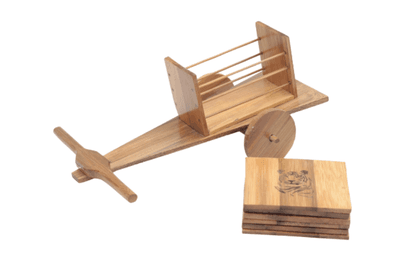 Bamboo Bullock Cart Tea Coaster Set