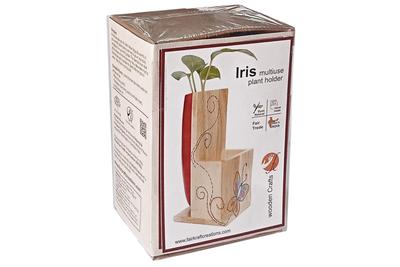 Channapatna IRIS Tabletop Mini Wooden Plant Holder