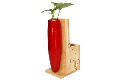 Channapatna IRIS Tabletop Mini Wooden Plant Holder