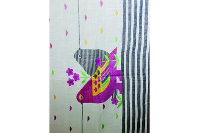 Handwoven Purple Bird Saree