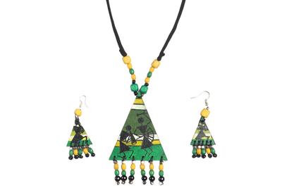 Warli Hand Painted Necklace Set