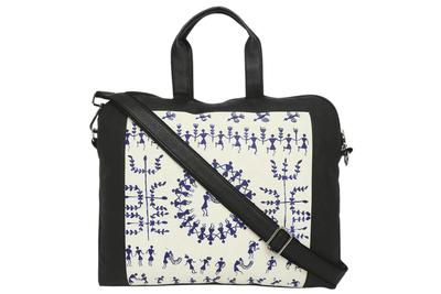 Warli Leather Laptop Bag No.3