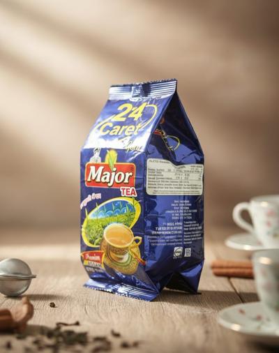 Major Flavour 24 Caret Premium Tea | Royal Blend of CTC & Long Leaf | Rich Aroma & Golden Liquor | High-Antioxidant Morning Tea