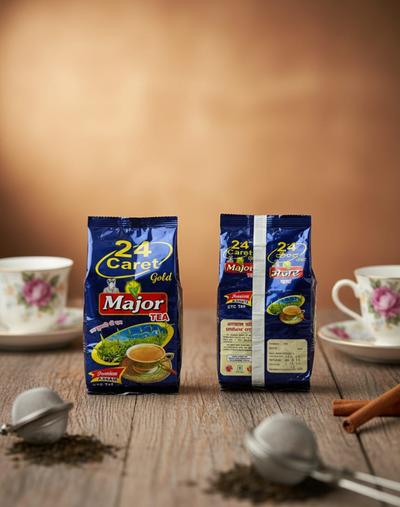 Major Flavour 24 Caret Premium Tea | Royal Blend of CTC & Long Leaf | Rich Aroma & Golden Liquor | High-Antioxidant Morning Tea