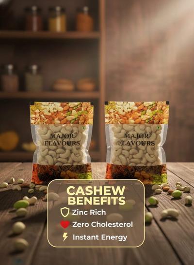 Major Flavour Premium Mangalore Kaju – Big Cashews (Grade W240)