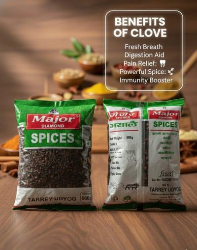 Major Flavour Premium Cloves (Laung) – Handpicked Whole Buds  | 100% Natural & High Essential Oil Content | Intense Aroma for Masala Chai, Biryani & Baking