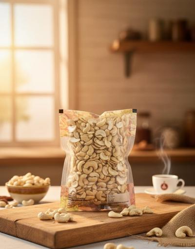 Major Flavour Premium 2-Piece Cashews  – Milky White Kaju Splits | Perfect for Rich Gravies, Kheer & Sweets | 100% Natural, Crunchy & High Protein