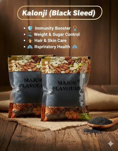 Major Flavour Organic Kalonji – The "Seed of Blessing" | Raw & Unpolished Black Cumin Seeds | Boosts Metabolism & Respiratory Health