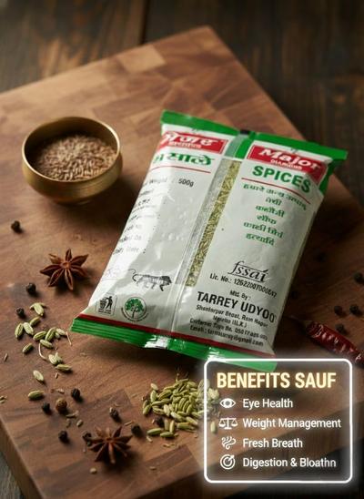 Major Flavour Premium (Barik) Saunf | Thin & Sweet Fennel Seeds | 100% Natural Mouth Freshener & Digestive 