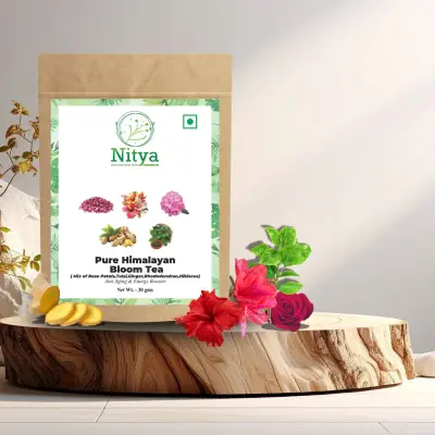 Pure Himalayan Bloom Tea (Mix of Rose Petals,Tulsi,Ginger,Rhododendron,Hibiscus)