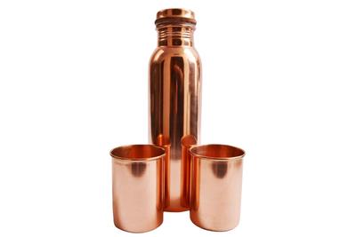 Copper Combo Pack Bottle (1ltr) + Glass (2Glass)