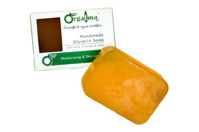 Orgatma Handmade Haldi, Chandan & Kesar Soap