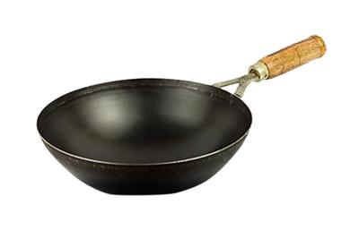 Wooden Handle Iron Induction Kadai 10in