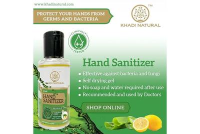 Khadi Natural Hand Sanitizer Aloe Vera & Lemon (70% Alcohol Gel)