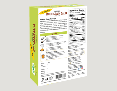 Gud2Eat Multigrain Dalia | High Fibre & Protein | Heart-Healthy & Gut-Friendly | Rich Breakfast – 400g