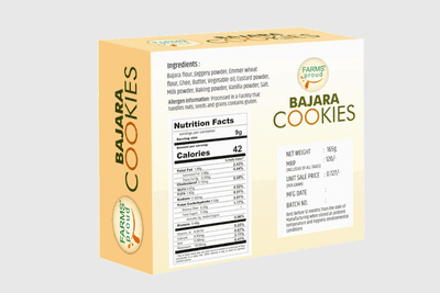 Bajara Vanilla Cookies | Nutritious, Crispy & Flavorful | No Maida, No Preservatives | Jaggery Goodness | 165g