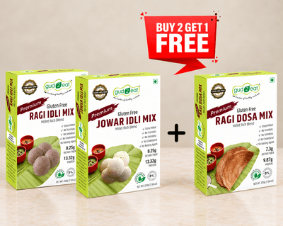 Gud2eat MILLET MIXES (Buy Jowar Idli & Ragi Idli and Get Ragi Dosa Free) 