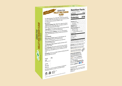 Gud2eat Millet Multigrain Flour | Gluten Free | Traditionally Stone Grounded | Fiber & Protein Boost | 200g