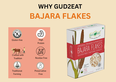 Gud2eat Bajara Flakes | Traditional Millet Power | Energy-Rich Start |  Protein-Packed & Naturally Nourishing |  250g